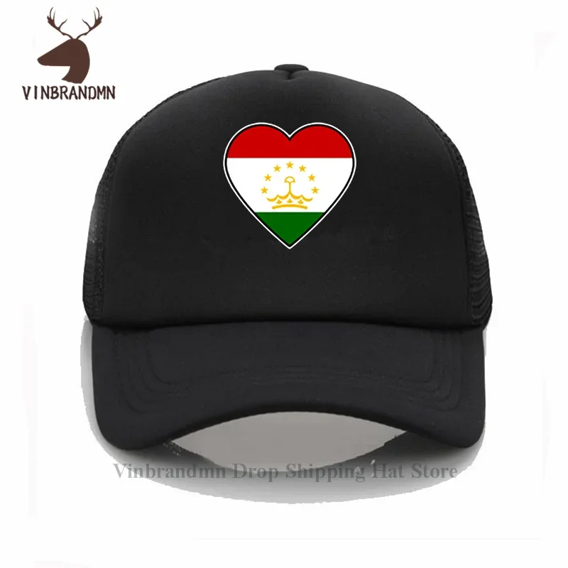 Tajik Tadzhik Heartbeat I Love Tajikistan Country Flag Heart Family baseball cap summer outdoor visor bucket hat 100% cotton hat