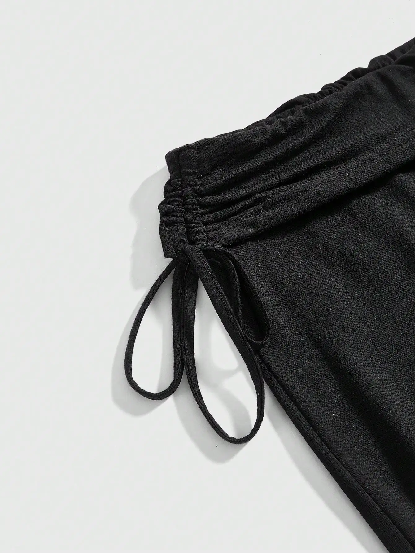 

Черные расклешенные брюки на шнурке для женщин в повседневном ретро-панк стиле