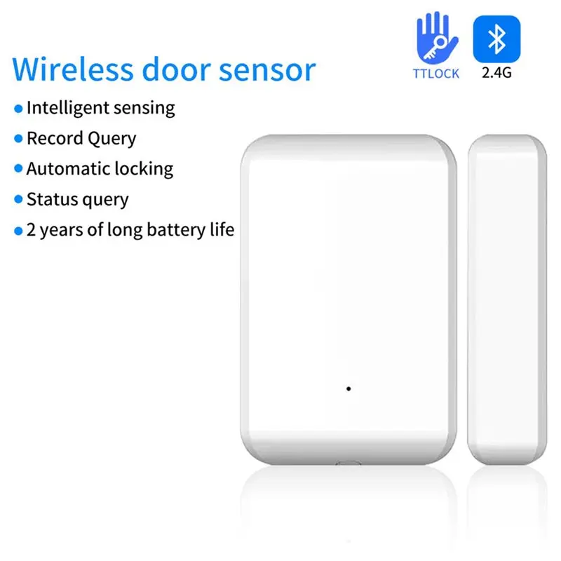 ABGI-10X Sensore porta TTLOCK wireless da 2,4 Ghz Rilevamento contatti porta Finestre Stato aperto e chiuso Funziona con l'app TTLOCK