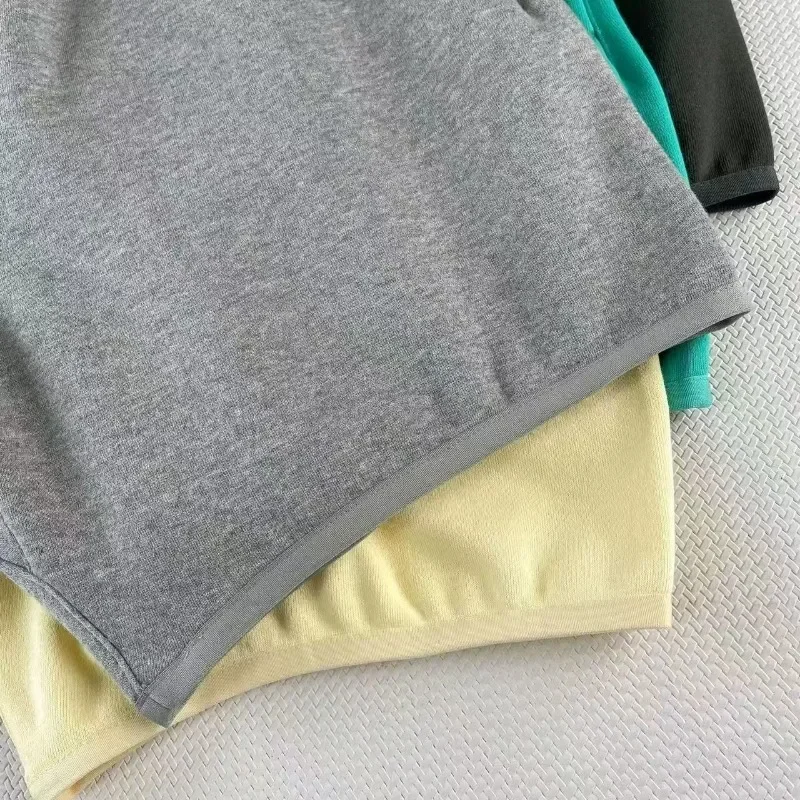 24SS Einfarbig Shorts Luxus Design Silikon Brief Logo Kordelzug Baumwolle männer Shorts Mode Marke Paar Lose Rand Shorts