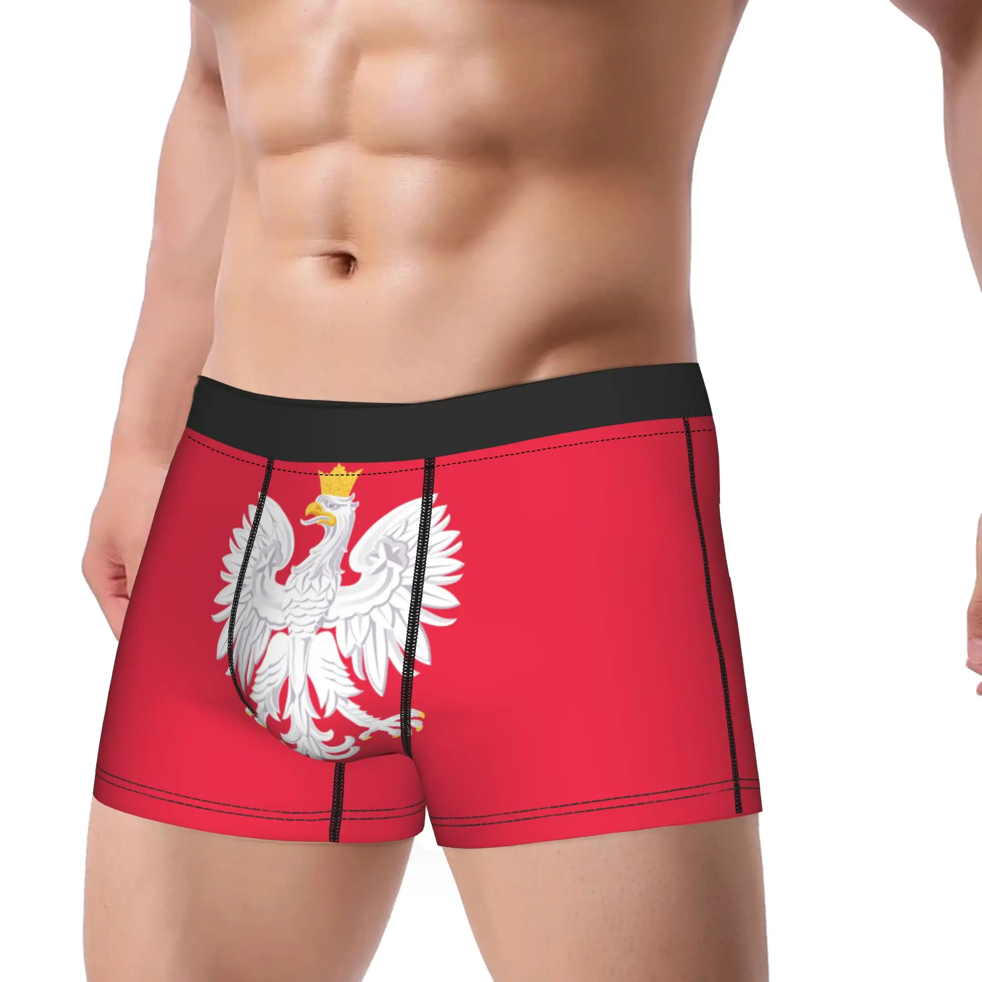 Poland Flag Eagle Polish Underwear  Sexy Soft Underpants Printed Boxer Brief For Man Pouch Large Size Trunk