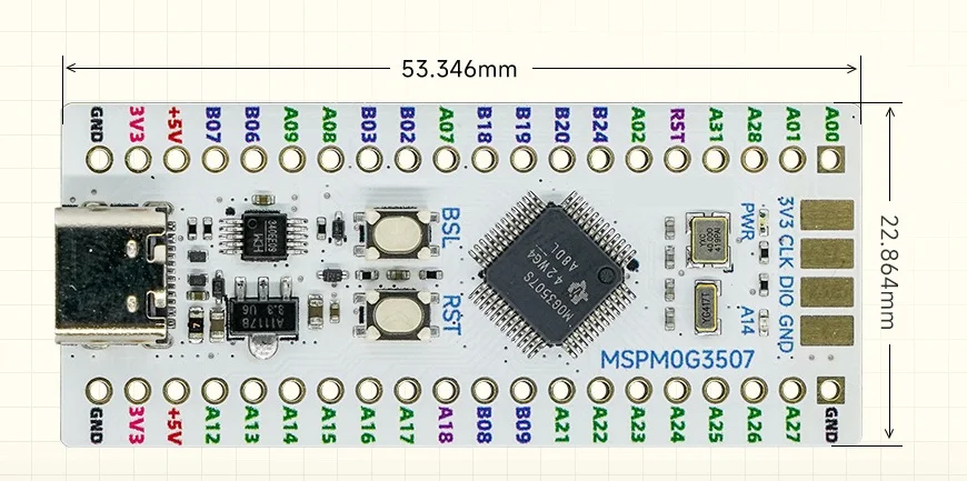 Placa de desarrollo MSPM0G3507 Placa central EVT MSPM0G3507S