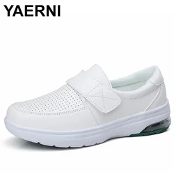 YAMAHA-Mulheres Hollow Out Sport Shoes, Casual Sneakers, Antiderrapante, Enfermeira de Trabalho Plano, Gancho Loop, Amortecimento Profissional, Senhoras