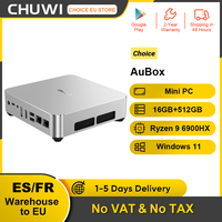 CHUWI AuBox Mini PC AMD Ryzen 9 6900HX 16GB DDR5 512GB SSD Windows 11 Pro 4K 144Hz Display AI-Link WiFi 6 BT 5.1 Extend M.2 2T*2