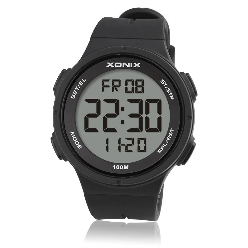 XONIX Temperature Measurement Multifunctional Running Circle Electronic Watch Waterproof Diving Swimming Student Watch TEM2