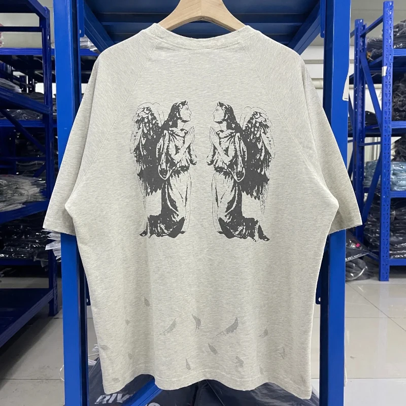 High Quality Saint Men Women Casual Comfortable T-shirt Tees Tops Washed Demon Pattern Print T Shirt Streetwear Y2k Clothes