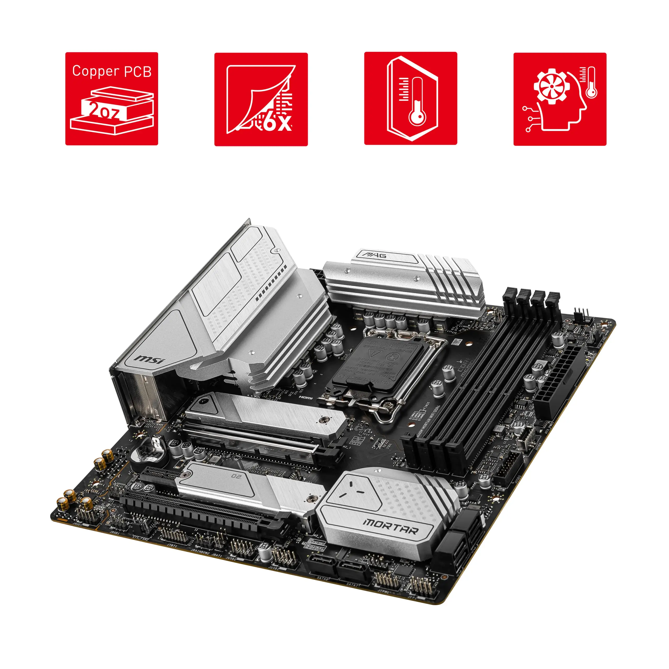 Scheda madre MAG B660M mortaio DDR4, Micro-ATX-supporta processori Core di 12th Gen, memoria LGA 1700 - DDR4 Boost 4800 + MH