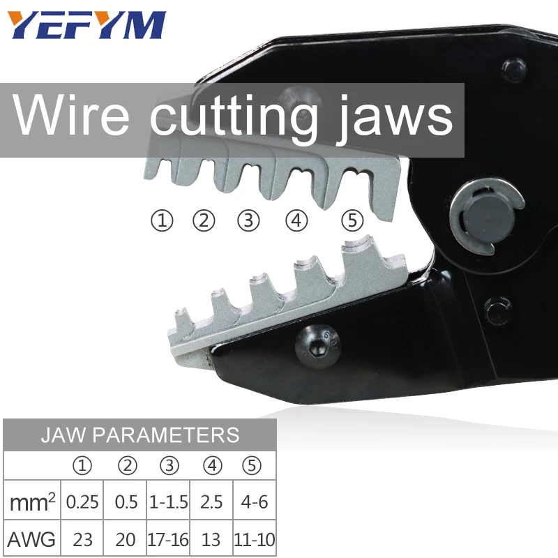 XH2.54/SM2.54/3.96/2.8/4.8/6.3/OT D-sub Terminals Conenctors 0.25-6mm²/23-10AWG Open Barrel Tools YF-04BS Crimping Pliers YEFYM