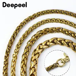 Deepeel 4/6/8/10mm Vintage Solid Brass Chains Men's Belt Pants Keychain Metal Clip Buckle Jeans Wallet Chain DIY Leather Crafts