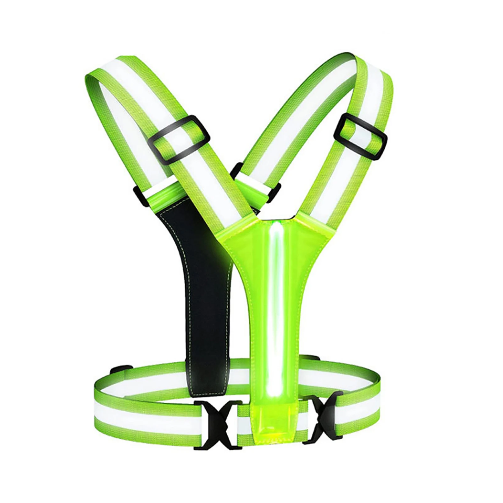 3 Lighting Modes LED Reflective Running Vest USB Rechargeable High Visibility Safety for Night Running Cycling Walking