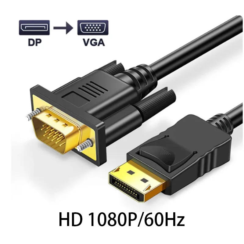 DisplayPort DP do Adapter VGA kabel konwertera odpowiedni dla PC Laptop HD 1080P 1.8m konwerter męski podłączenie do TV Monitor