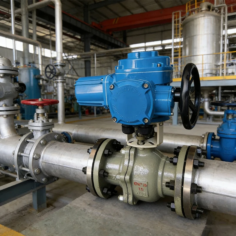 Supplier DN100 Cut Off Ball Valve Motorized  On-off Actuator Ball Valve for Water Oil  in Power Plant