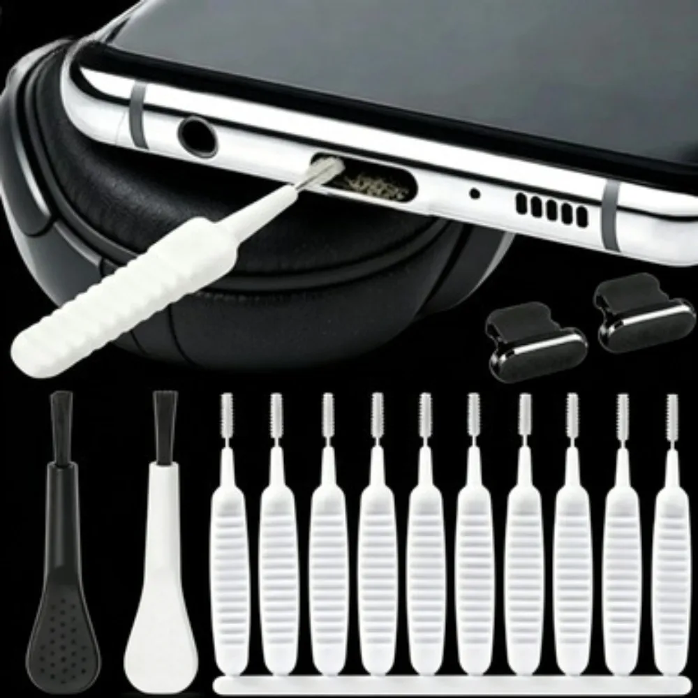 13pcs Mobile Phone Speaker Charging Port Cleaning Set Dust Plug for IPhone 16 15 14 Earphones Clean Kit Brush for Samsung Xiaomi