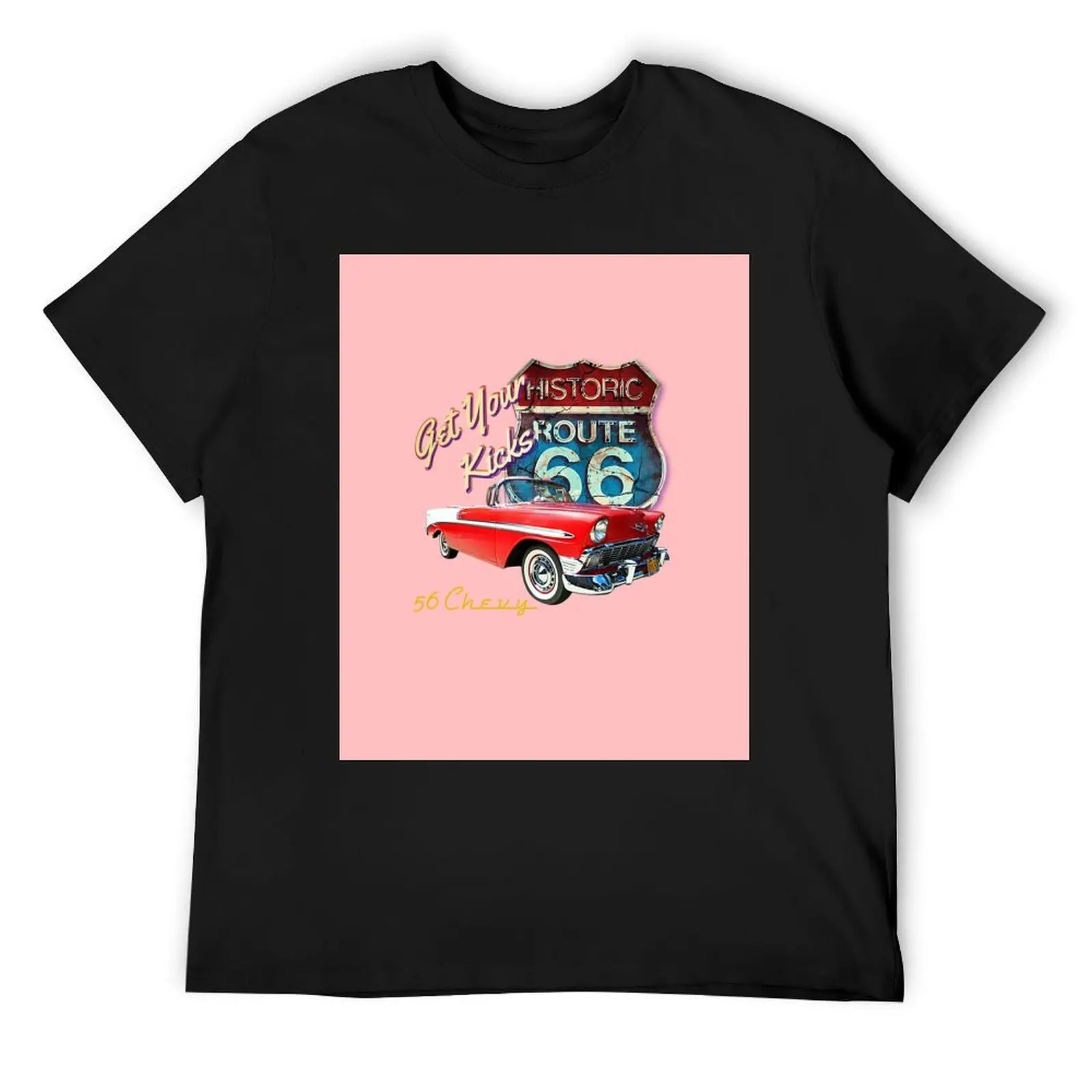 

1956 Chevy Bel Air Vintage Retro Classic Car Street Hot Rod Antique Route 66 Design T-Shirt customizeds tshirts for men