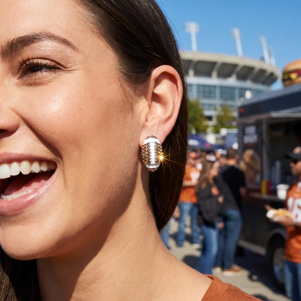 Rhinestone Sporty Alloy Stud Earrings Baseball Softball Football Basketball Football Ear Studs Sports-Inspired Embellishments