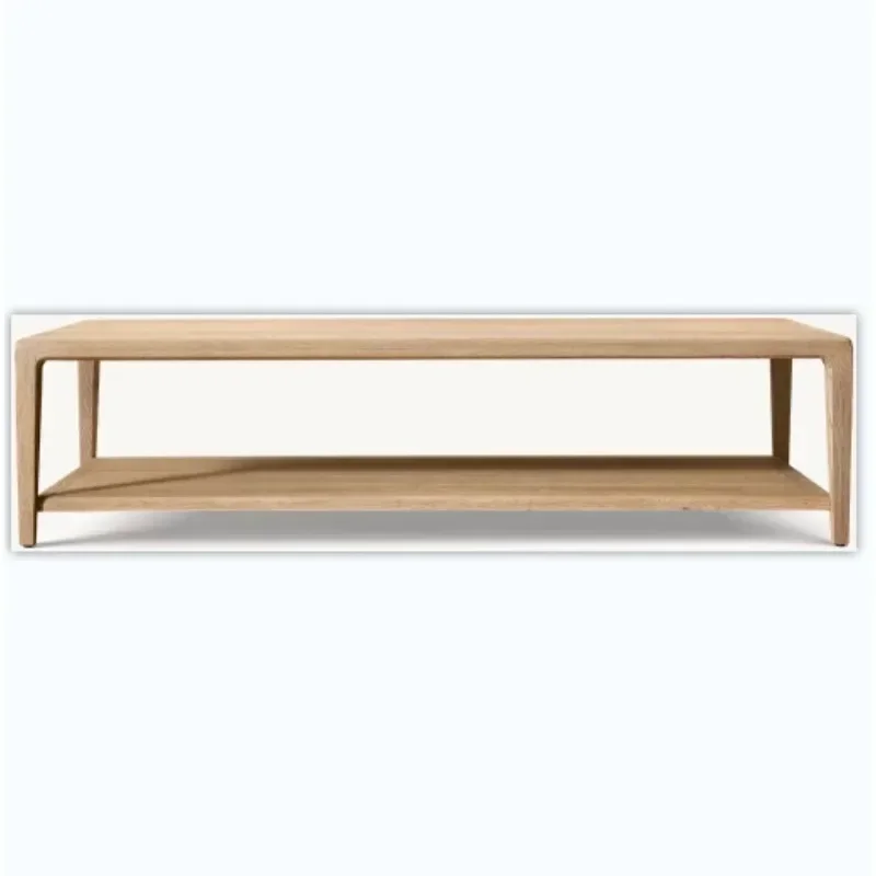 American simple rectangular coffee table round living room coffee table villa Amazon supplier solid wood furniture