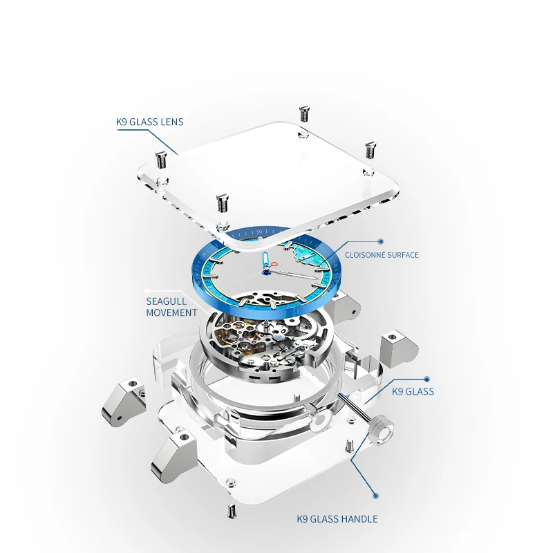 นาฬิกาข้อมือผู้ชาย Pagani Designs สแตนเลสสตีล ดีไซน์เฉพาะตัว เครื่องจักรกล ออโตเมติก คลาสสิก สำหรับนักธุรกิจ กันน้ำ