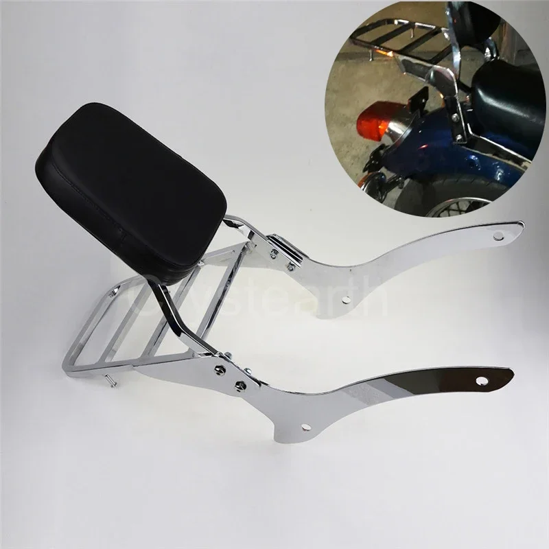 Motorcycle Rear Backrest Sissy Bar w/Luggage Rack For Yamaha V-Star / Dragstar XVS 1100 Classic 2000-2011 2010 2009 2008 2007