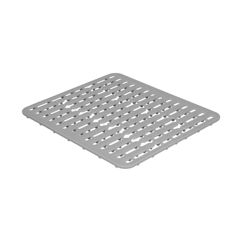 Kitchen Tool Silicone Sink Mat Gray Non-Slip Dish Drying Mat Square Heat Insulation Sink Protector Porcelain/Glass Protection