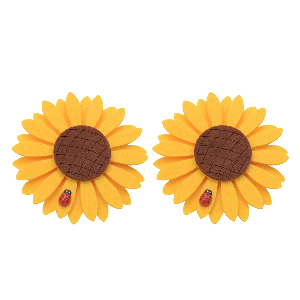 

2 Pcs Curtain Buckle Sunflower Tieback Tiebacks for Window Draperies Rope Coverings