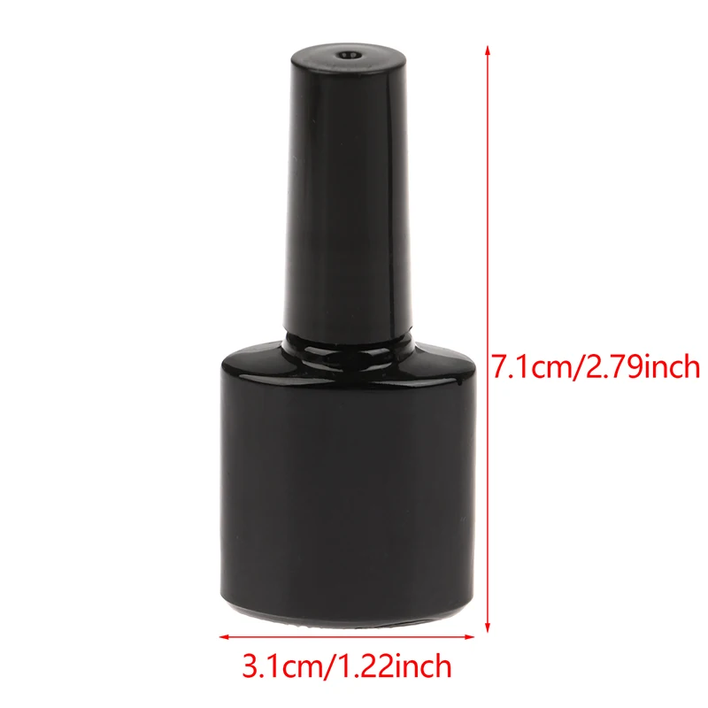 8Ml Nagelgel Fles Lege Nagellak Fles Zwarte Uv Navulbare Flessen Met Borstel Voor Reis Draagbare Cosmetische Containers