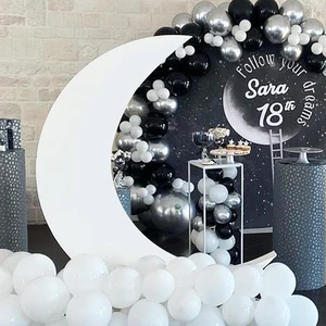 Ay ile büyük beyaz arka plan, kayısı, KT kurulu, doğum günü, yıldönümü, bebek duş, parti, düğün, dekorasyon, arka plan, sahne, 36 6 Büyük satış paneli-ay - №5