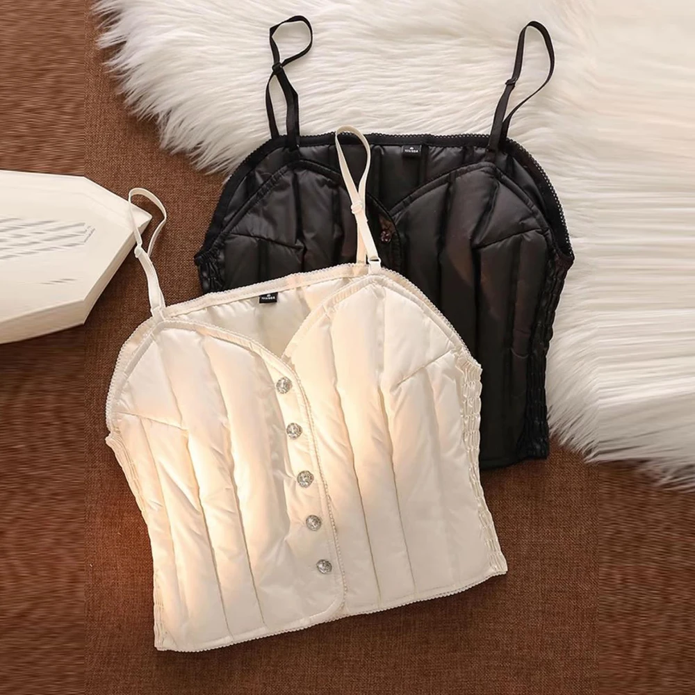 

Down vest women's outer wear 2025 new autumn and winter light inner wear warm white duck down short down jacket small suspender