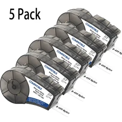 1-10PK Nylon Label Cartridge Tape Compatible Brady M21-500-499 12.7mm Black/White 1/2
