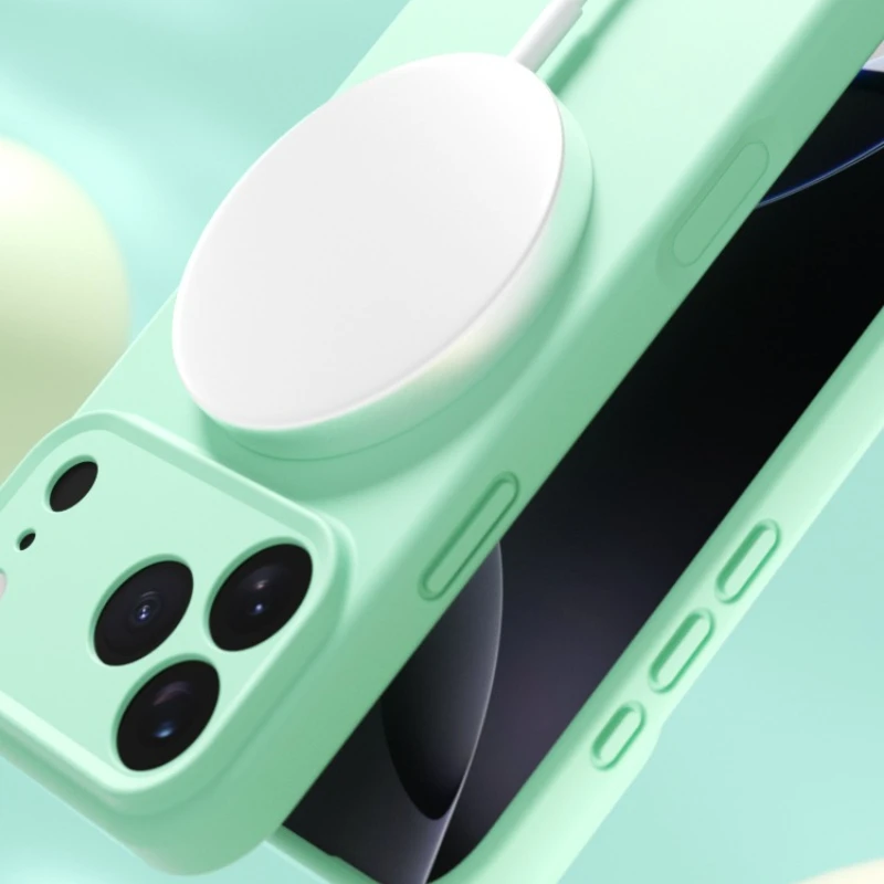 Matte Flüssigsilikonhülle für iPhone 17 Pro Max, magnetisch für MagSafe kabelloses Laden, Candy Bumper für iPhone 17 17 Pro – Detail 5