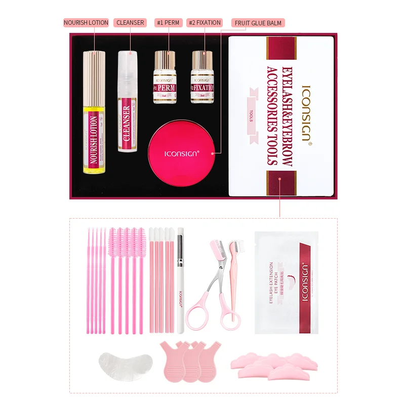 ICONSIGN 2IN1 Professional Fast Perming LASH & BROW Liftng Kit Lasting 6-8 Weeks Mascara Lifting Eyelashes Enhancer Makeup Tool