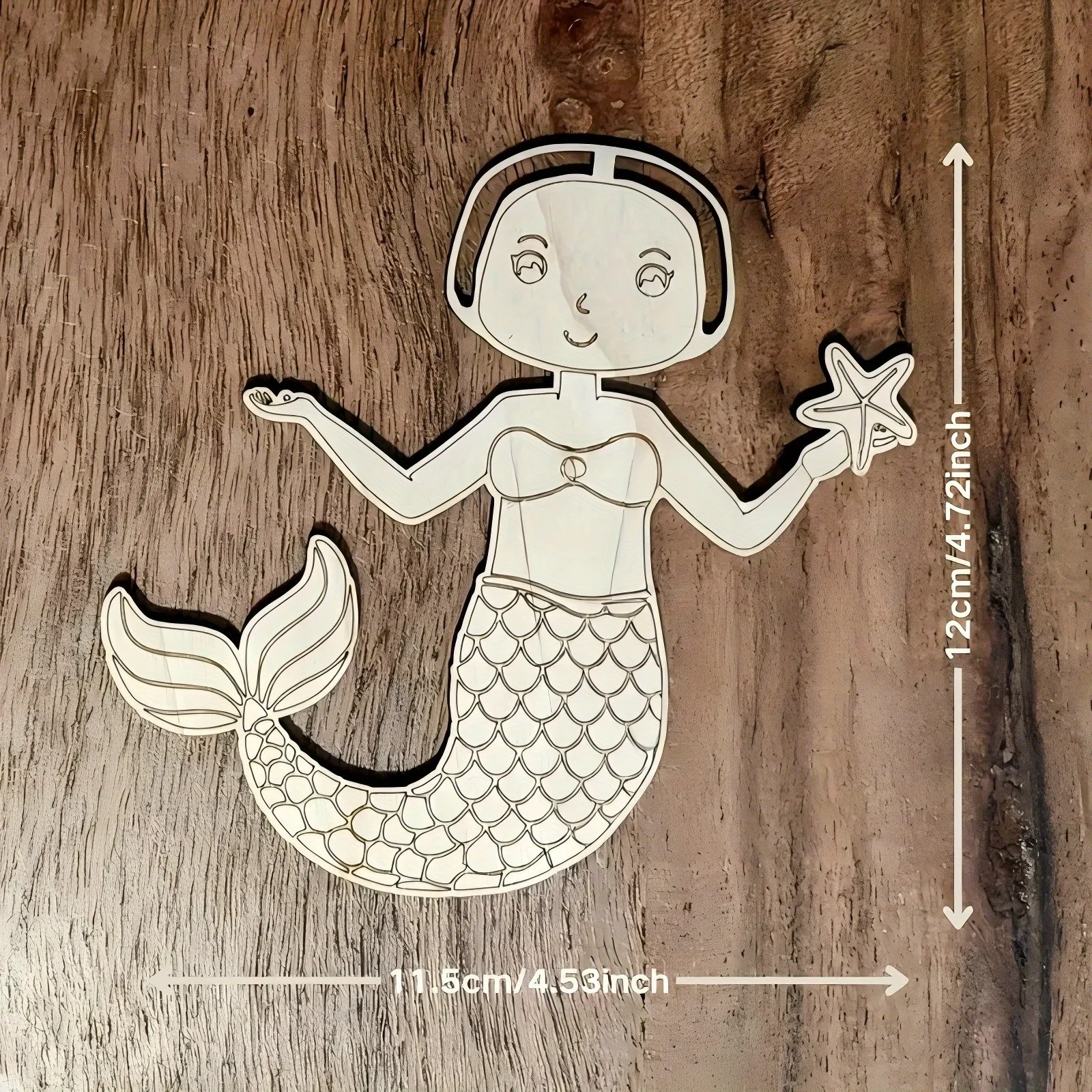 6 قطعة/المجموعة حورية البحر خشبية معلقة الحرف DIY اللوحة الهدايا حورية البحر إلى عقدة ، فكرة لعيد ميلاد DIY تلوين مجموعة زخرفة العرض #2