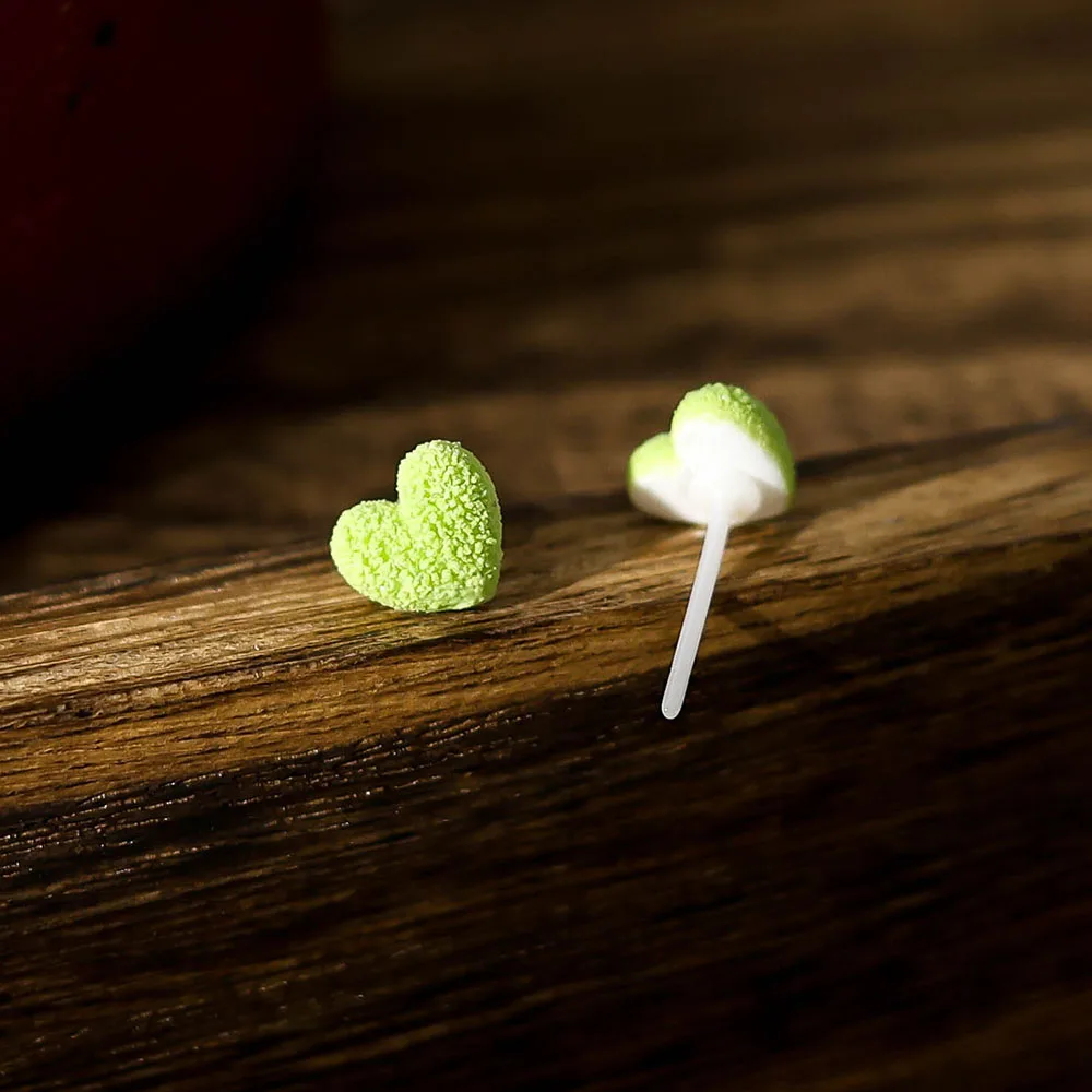 New Material Bioceramic Heart Fishbone Mini Stud Earrings For Women Allergy Prevention Piercing Ear Hole Fashion Jewelry