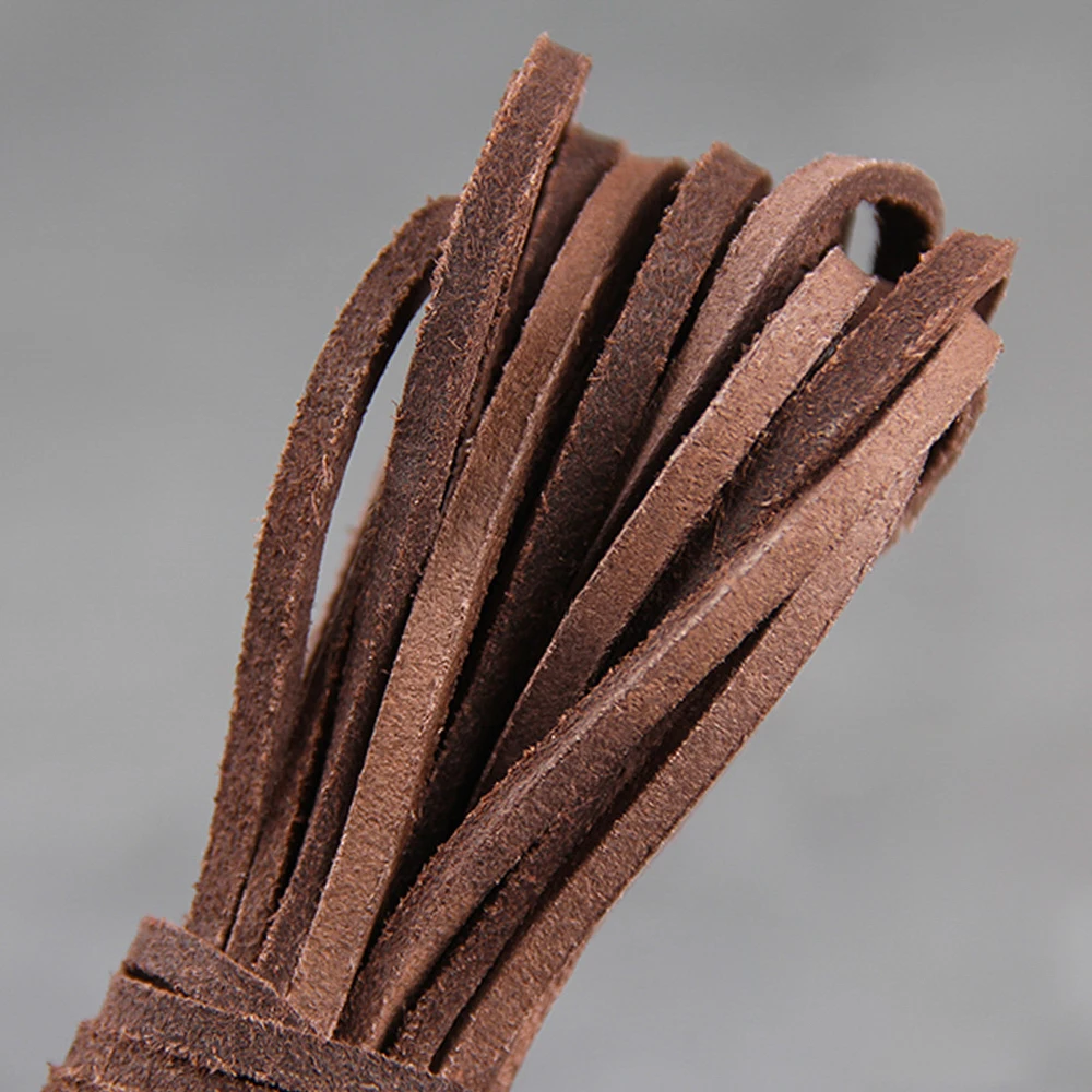 2 Meter Echtes Rindslederband Wildleder 3x2mm Flachdraht DIY Armband Halskette Hängeseil Dekorative Schnur Zubehör – Detail 5