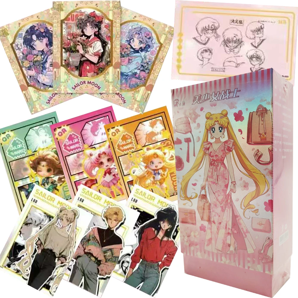 

Wholesale Anime Sailor Moon Fantasy Magical Collection Cards Love and Justice Pretty Girls Q-version Cute Embroidery Cards Gifts