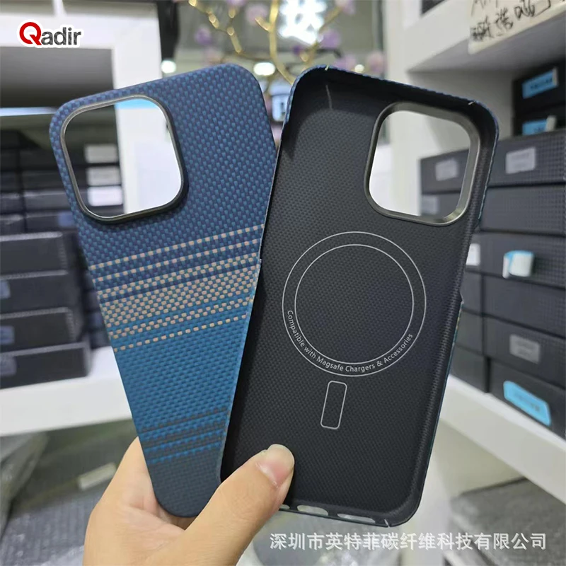 QADIR Magsafe case For iphone 15 Pro Max case Original carbon fiber Ultra Thin cover for iphone 15 pro hard case