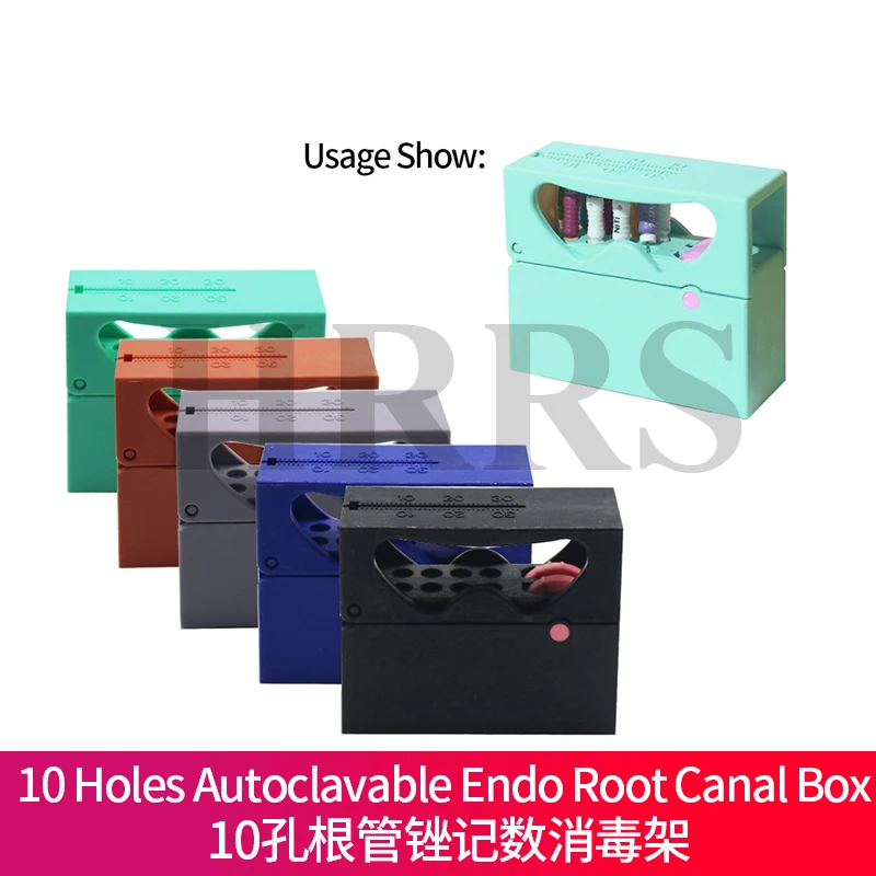 

1Pcs Dental 10 Holes Autoclavable Sterilization Endo Box Car Needle Disinfection Box Endodontic Root Canal File Holde