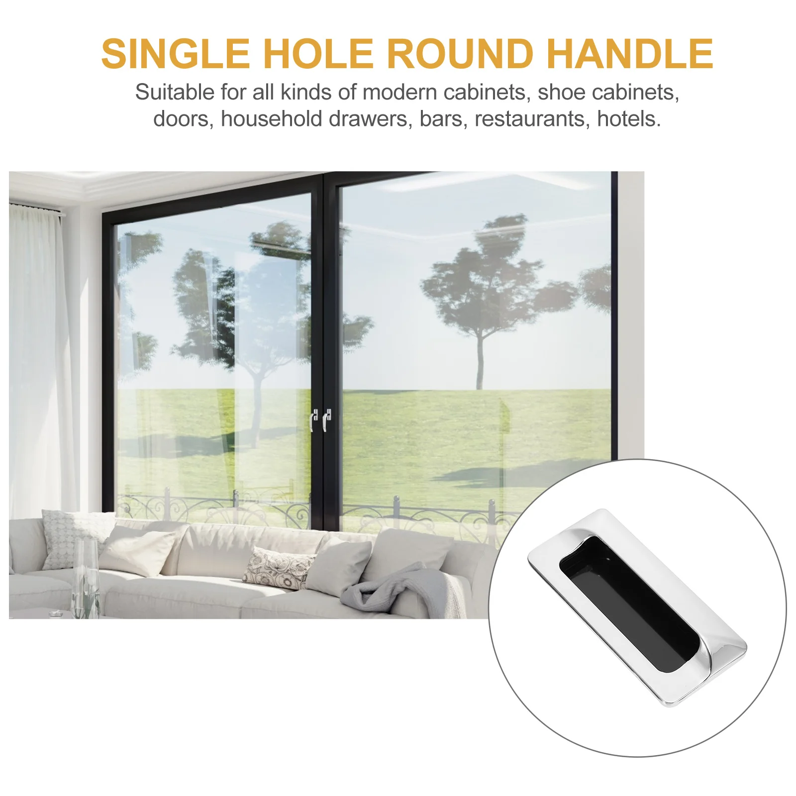 

2Pcs Zinc Alloy Pull Handle Fine Craftsmanship Smooth Finish for Rv Cabinet Wardrobe Drawer Cupboard Invisible Furniture Handle