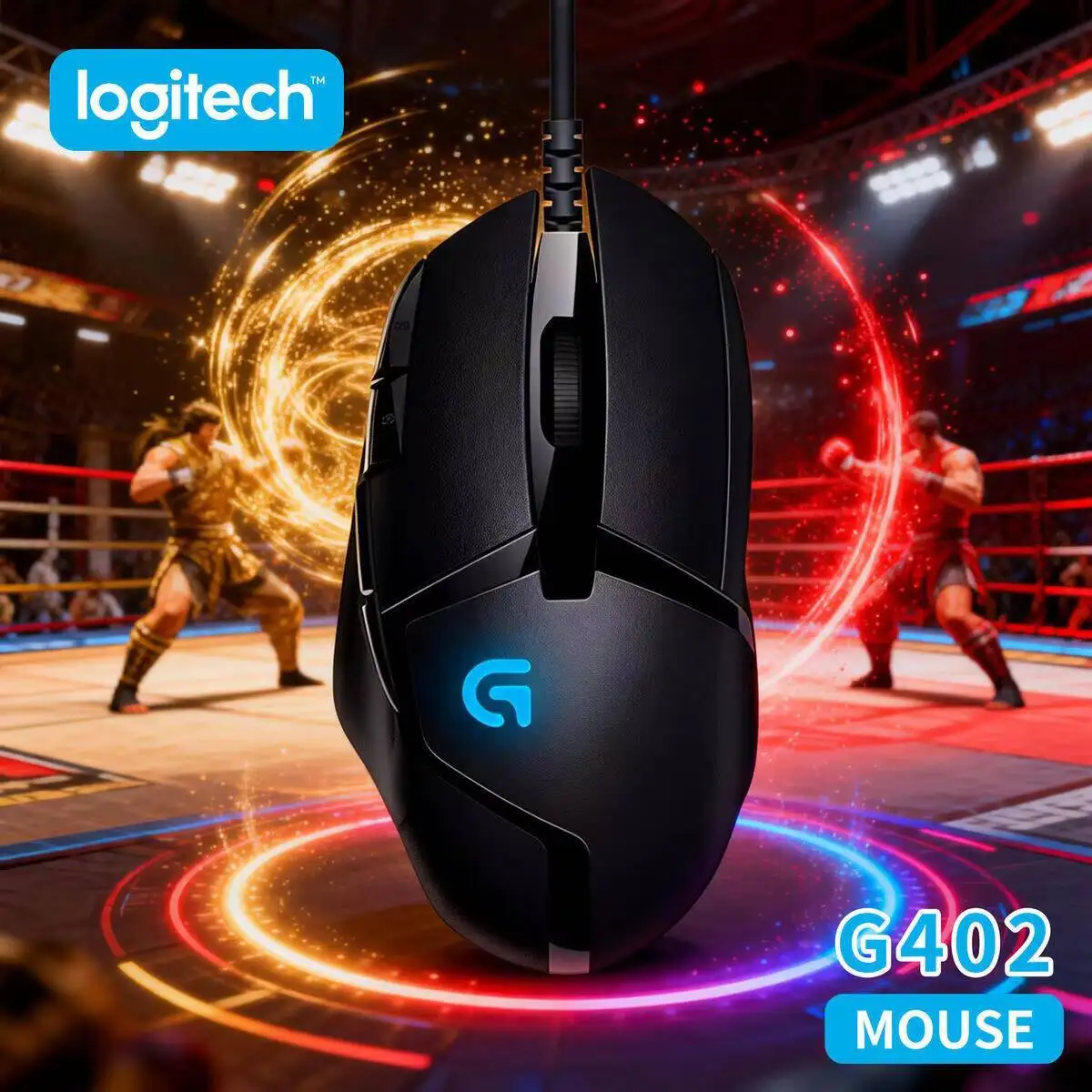 

High-Performance Mouse Logitech G402 Wired 4000 DPI 8 Buttons 1ms Report Rate Ergonomic for Esports Gamer