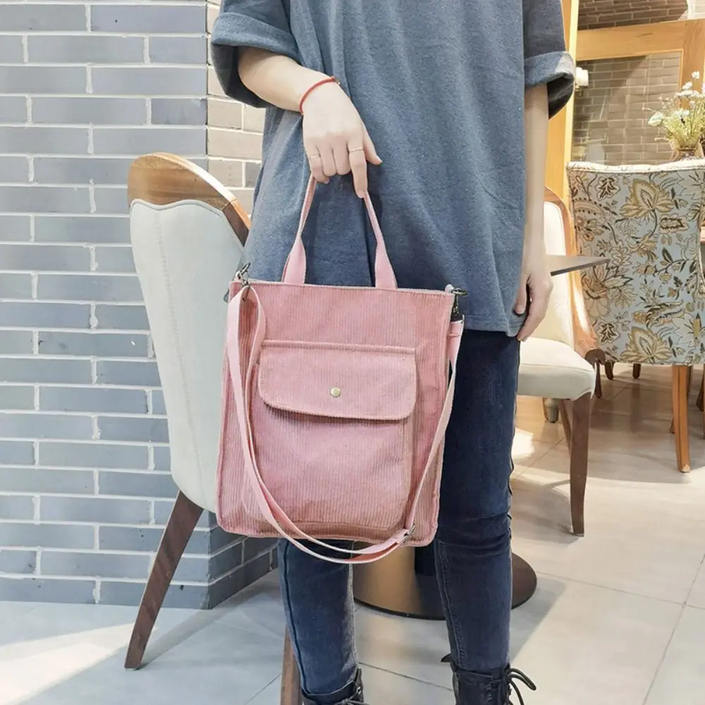 Zipper Japanese Style Crossbody Bag Large Capacity Velvet Pure Color Tote Bag Message Bag Shopping Bag Corduroy Shoulder Bag for xiaomi redmi note 13 pro 5g litchi texture pure color leather phone case grey