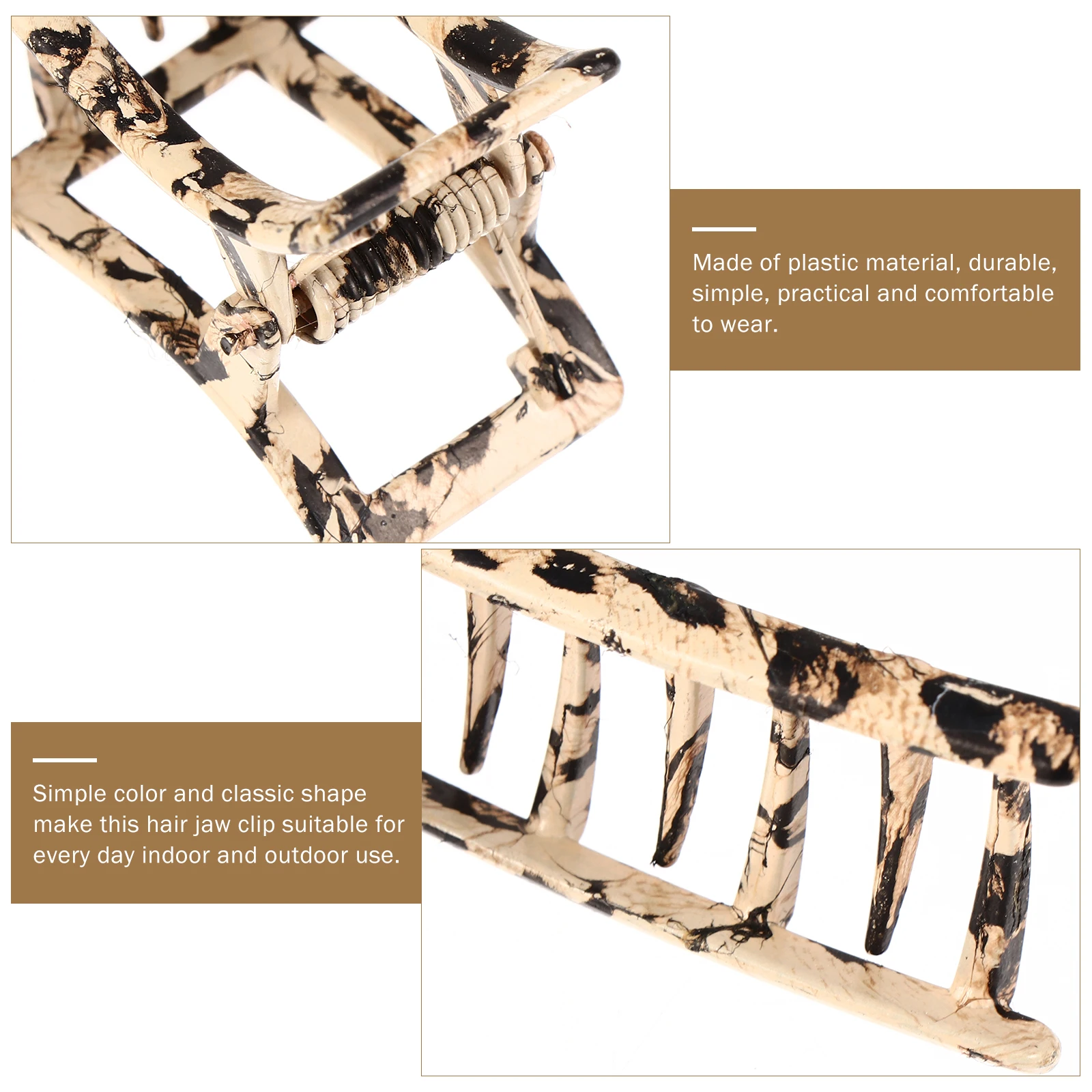 

1Pcs Leopard Print Hair Claw Clip Plastic Jaw Clip Simple Style Hair Suitable Accessories