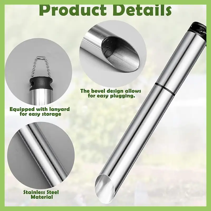 

Soil Release Tool Stainless Steel Dibber Garden Tool Garden Bulb Planter Manual Hole Digger For Gardening, Garden Hole