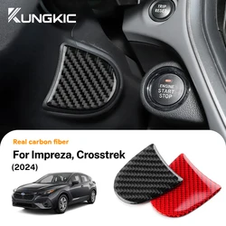 Real Soft Carbon Fiber Sticker For Subaru Crosstrek 2024 Impreza 2024 Car Below Steering Wheel Panel Interior Trim Accessories