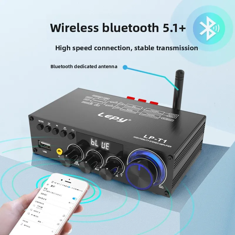 Lepai T1 بلوتوث 5.1 مضخم رقمي 2.1 قناة محوري فك تشغيل USB بدون فقدان مكبر كهربائي عالي