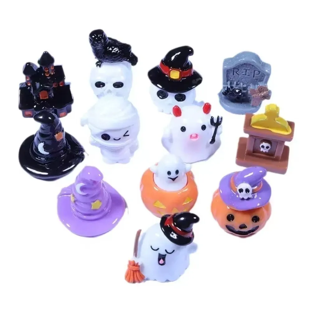 2025 Cute  Resin Craft Ornaments Pumpkin Ghost Vampire Miniature Figurines Micro Landscape Mini Fairy Garden Decoration