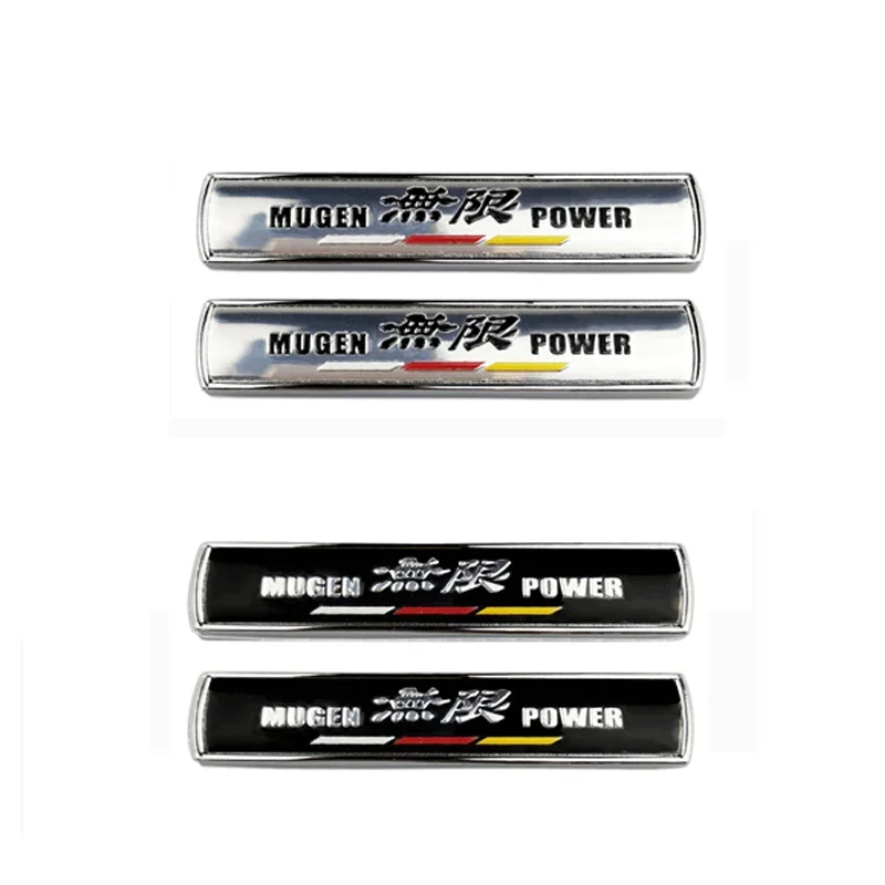 2PCS Metal Mugen Power Car Fender Emblem Sticker for Honda Civic City Odyssey Vezel CRV Accord Fit XR-V Auto Trunk Badge Decal