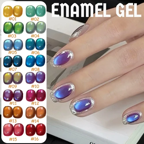 Imagen 1 del producto 1-16 Uds WS Otoño Invierno uñas azul rosa rojo ojo de gato Gel esmalte de uñas 2025 Y2K blanqueamiento de uñas Gel brillante de alta densidad