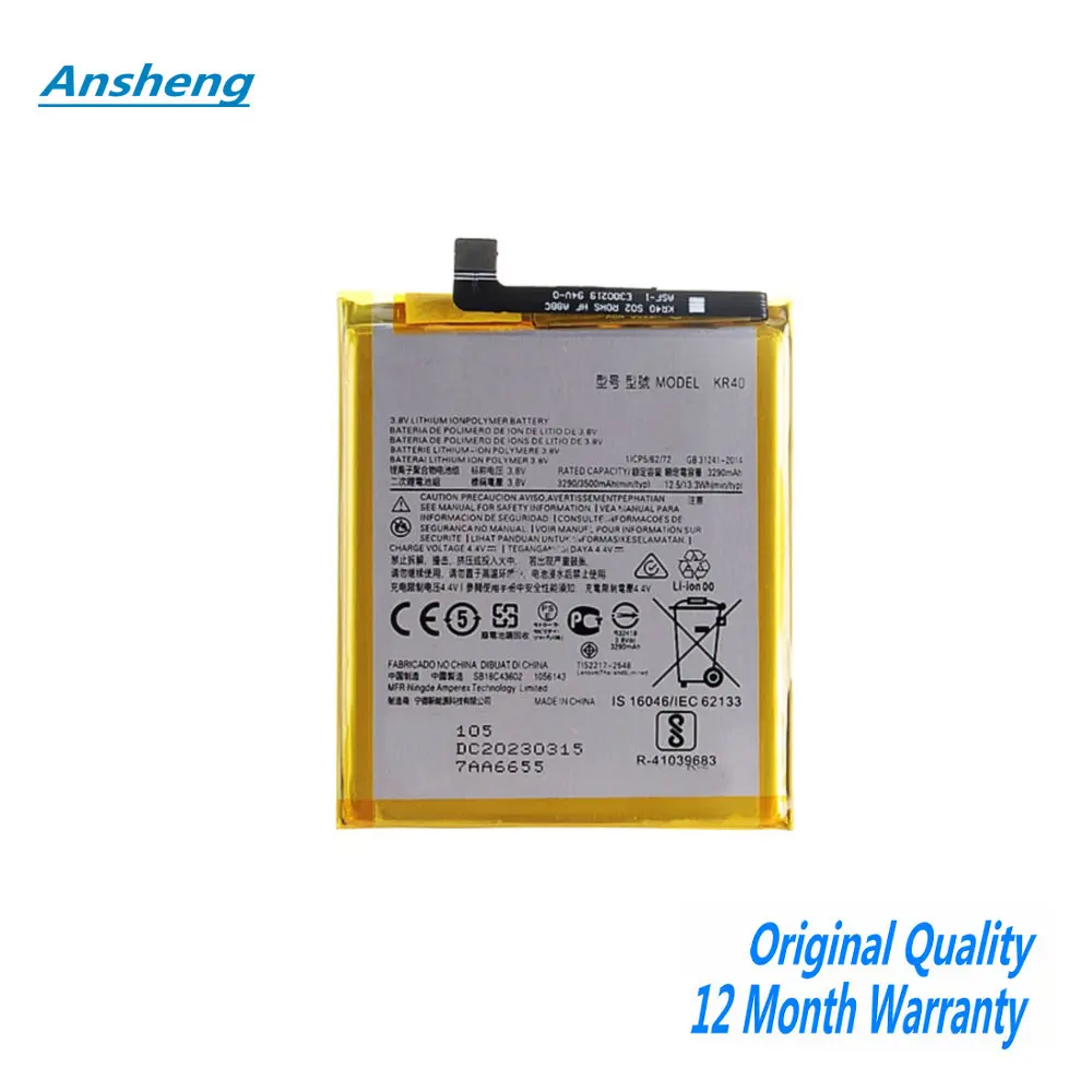 Original 3500mAh KR40 Battery For Motorola Moto One Action XT2013-1 / One Vision XT1970-1 Smart Phone