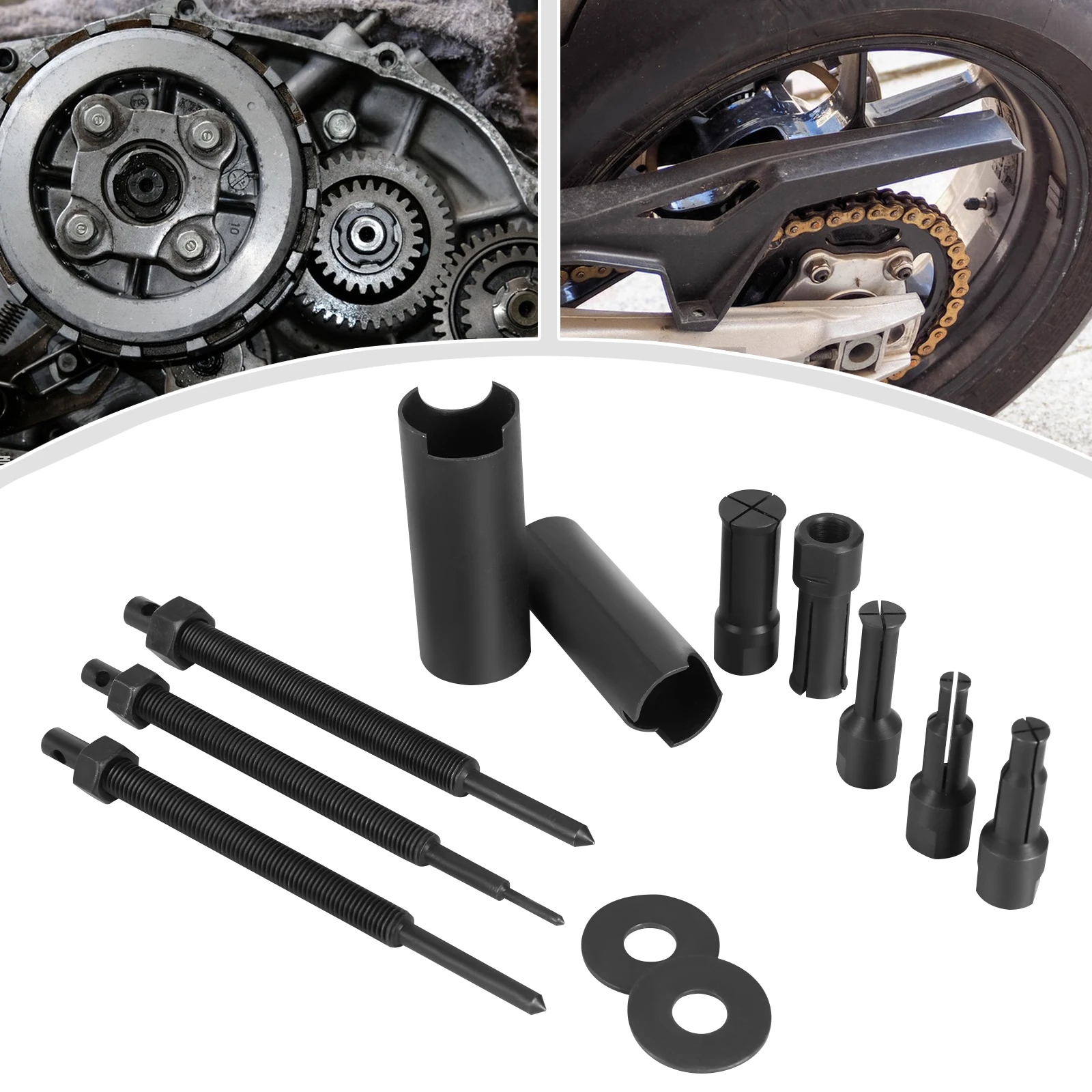 

Set of 12 9-23mm Heavy Duty Bearing Splitter Tool Kit Wheel Hub Axle Puller Set 45# Steel