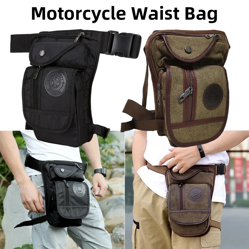 

Men's Canvas Drop Leg Bag Military Motorcycle Multi-purpose Messenger Cross Body Shoulder Bags Belt Hip Bum Waist Fanny Pack