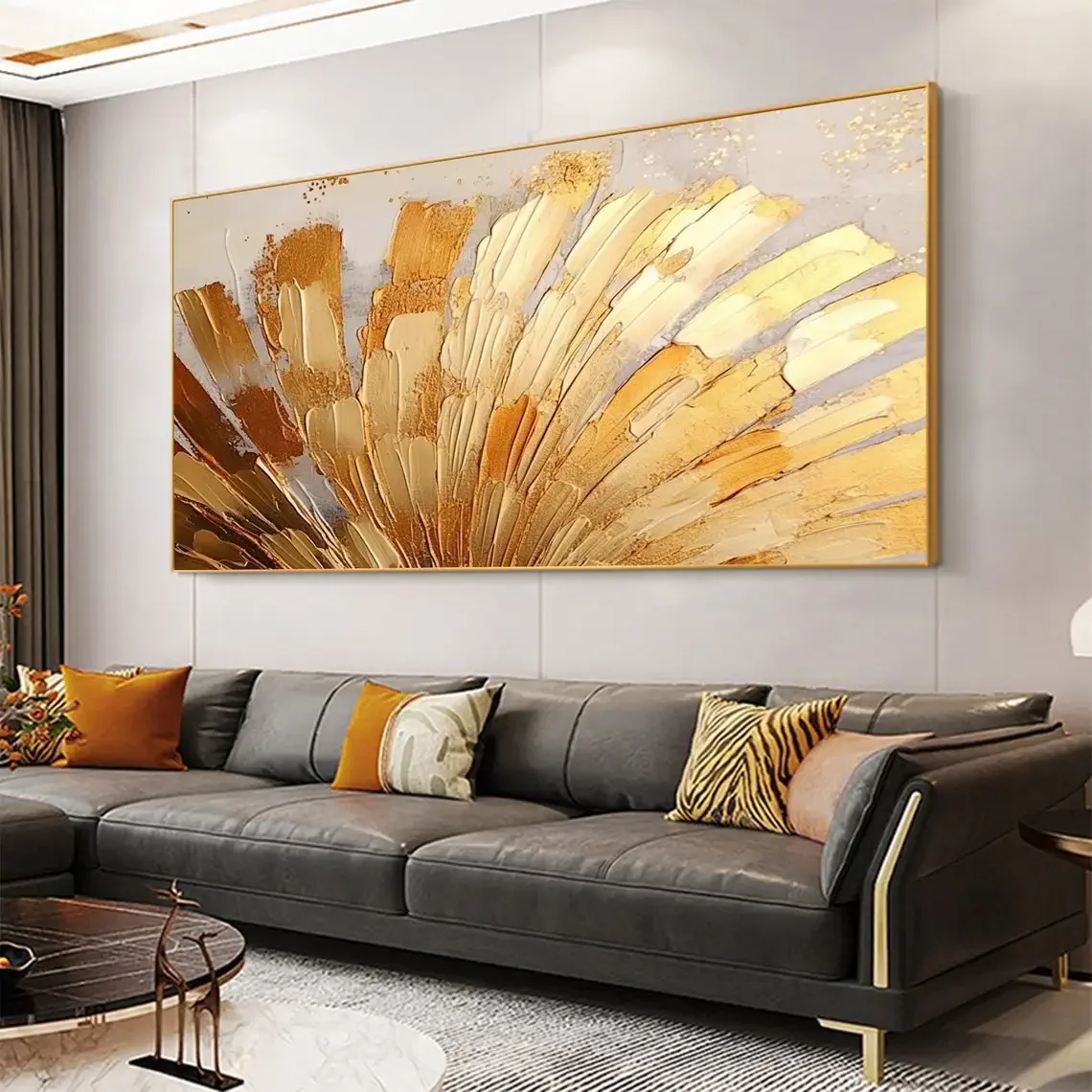 فن الرسم على الحائط في المجتمع الاسكندنافي الكلاسيكي ، طباعة ملصق مرسومة يدويًا بالذهب التجريدي ، ديكور غرفة المعيشة وغرف النوم المنزلية